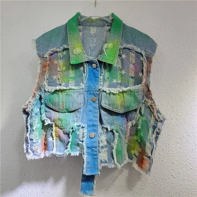 Women’s Tie-Dye Cowboy Vest Set - Dye My World