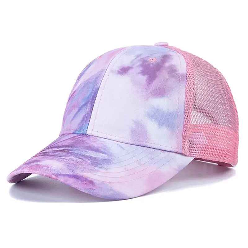 Women's Tie-Dye Baseball Cap - Adjustable Multicolor Hat for Trendy Streetwear Styles