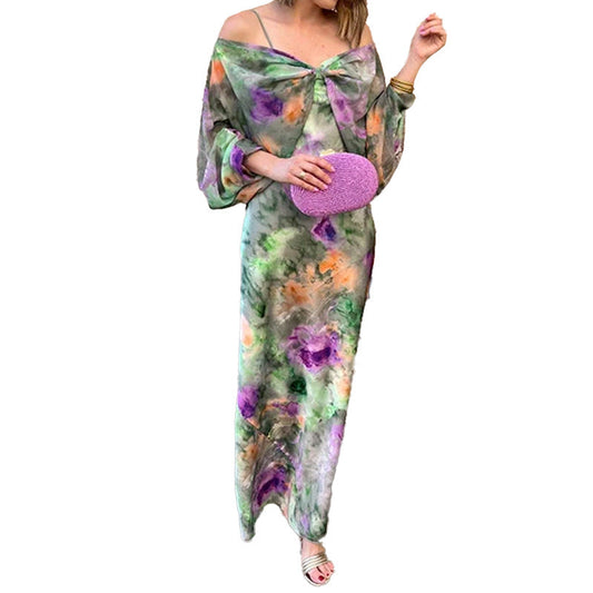 Tie-Dye Beach Set – Long Sleeve Sling Top and Midi Dress - Dye My World