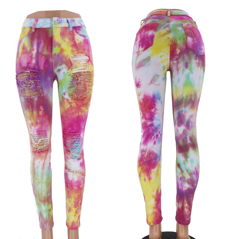 Women’s High-Waist Tie-Dye Denim Jeans - Dye My World