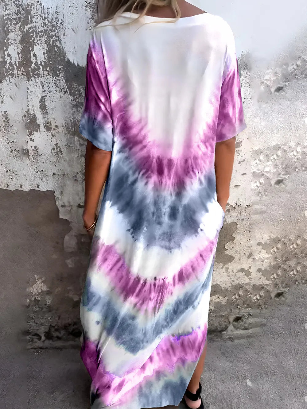 Women's Tie-Dye Dress with Pockets for Effortless Style and Comfort - Dye My World