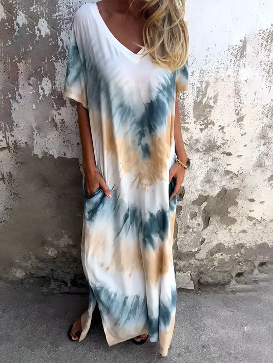 Women's Tie-Dye Dress with Pockets for Effortless Style and Comfort - Dye My World
