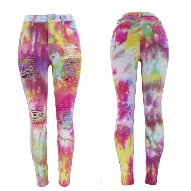 Women’s High-Waist Tie-Dye Denim Jeans - Dye My World