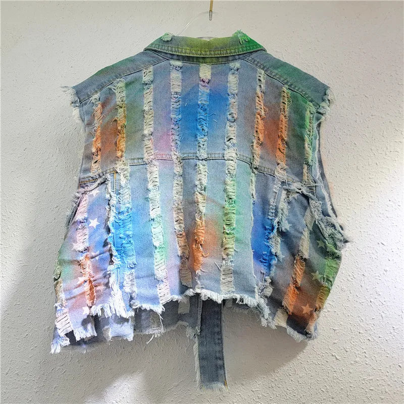 Women’s Tie-Dye Cowboy Vest Set - Dye My World