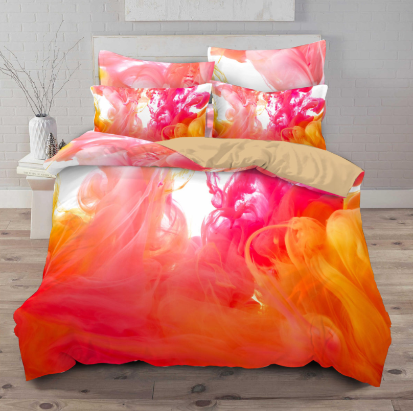 White Cloud Tie-Dye Bedding Set - Duvet Cover and Pillowcase Included - Dye My World