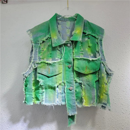 Women’s Tie-Dye Cowboy Vest Set - Dye My World