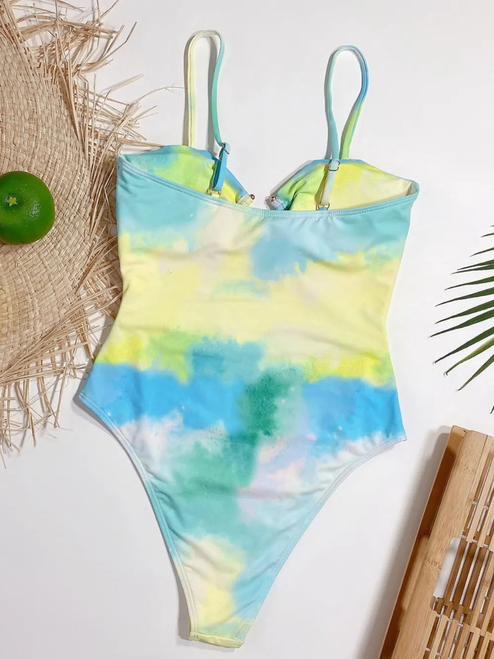 Women's Tie-Dye Cutout Swimsuit with Spaghetti Straps for Stylish Summer Fun - Dye My World