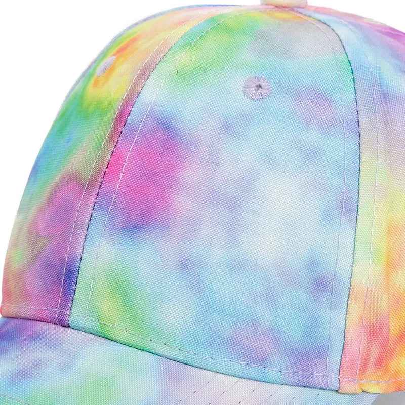 Women's Tie-Dye Baseball Cap - Adjustable Multicolor Hat for Trendy Streetwear Styles
