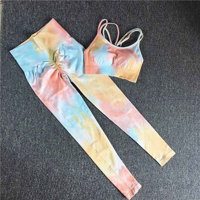 VibeDye Tie-Dye Yoga Set for Women - Stylish and Comfortable Activewear