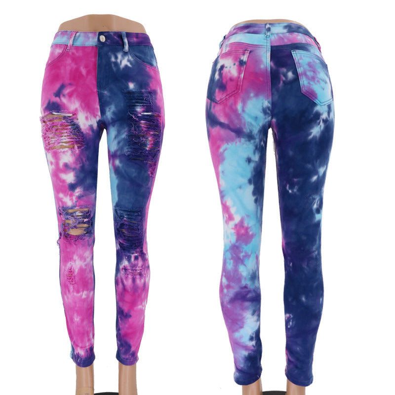 Women’s High-Waist Tie-Dye Denim Jeans - Dye My World