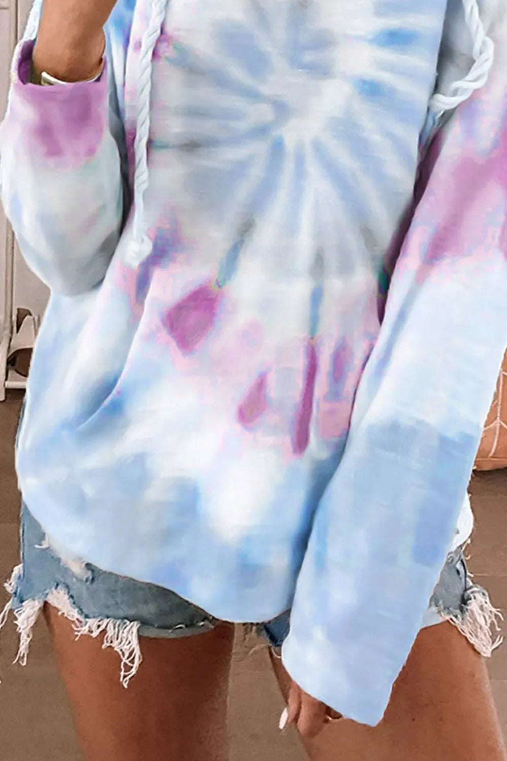 Women's Tie-Dye Hoodie with Drawstring - Stylish Long Sleeve Comfort - Dye My World