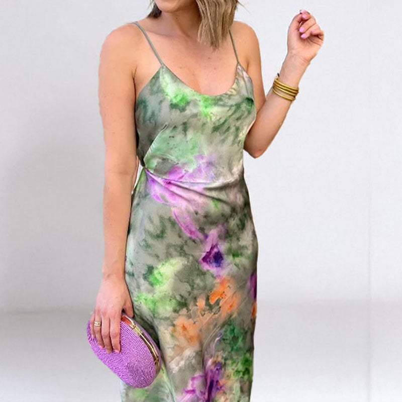 Tie-Dye Beach Set – Long Sleeve Sling Top and Midi Dress - Dye My World