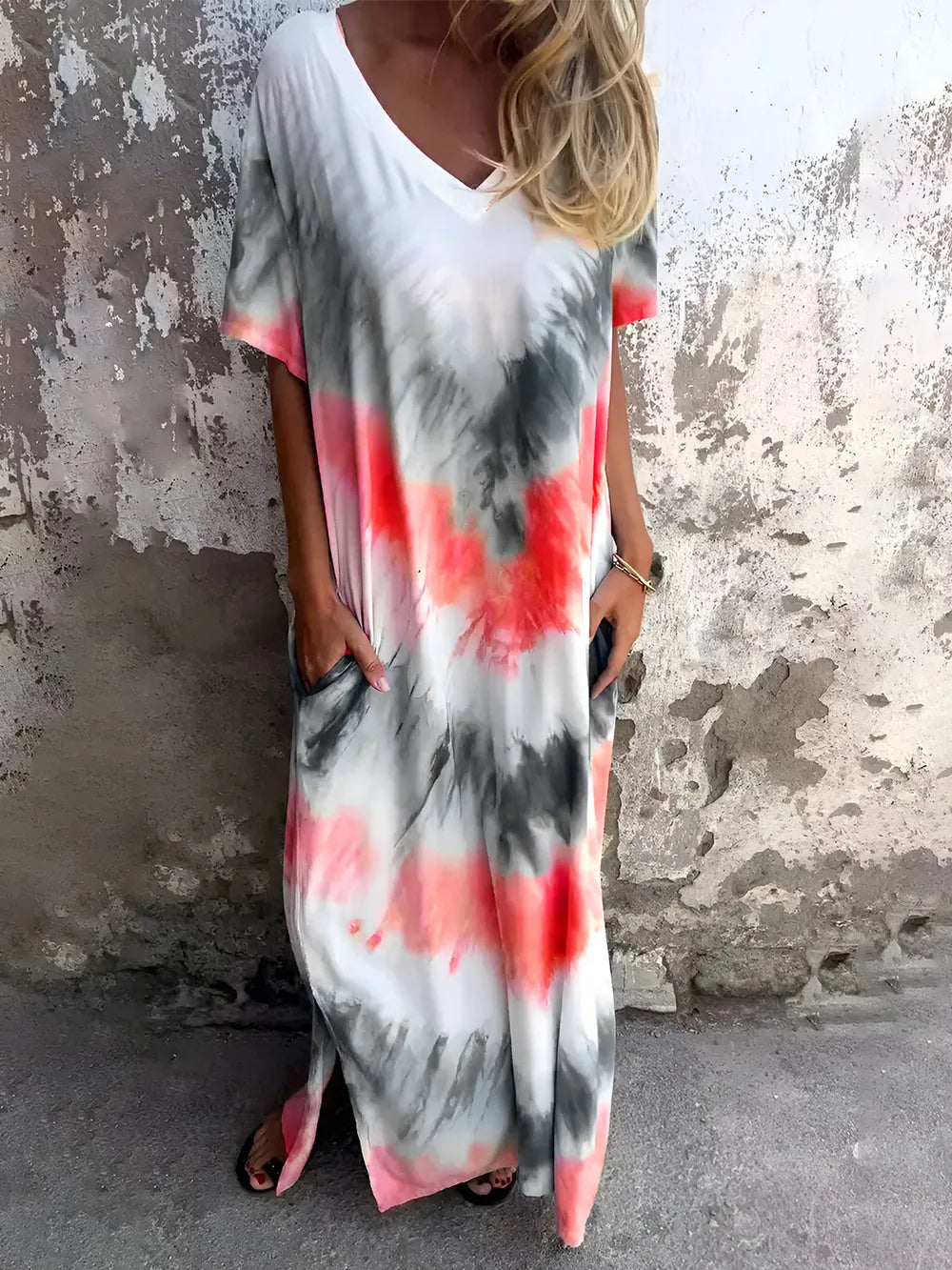 Women's Tie-Dye Dress with Pockets for Effortless Style and Comfort - Dye My World