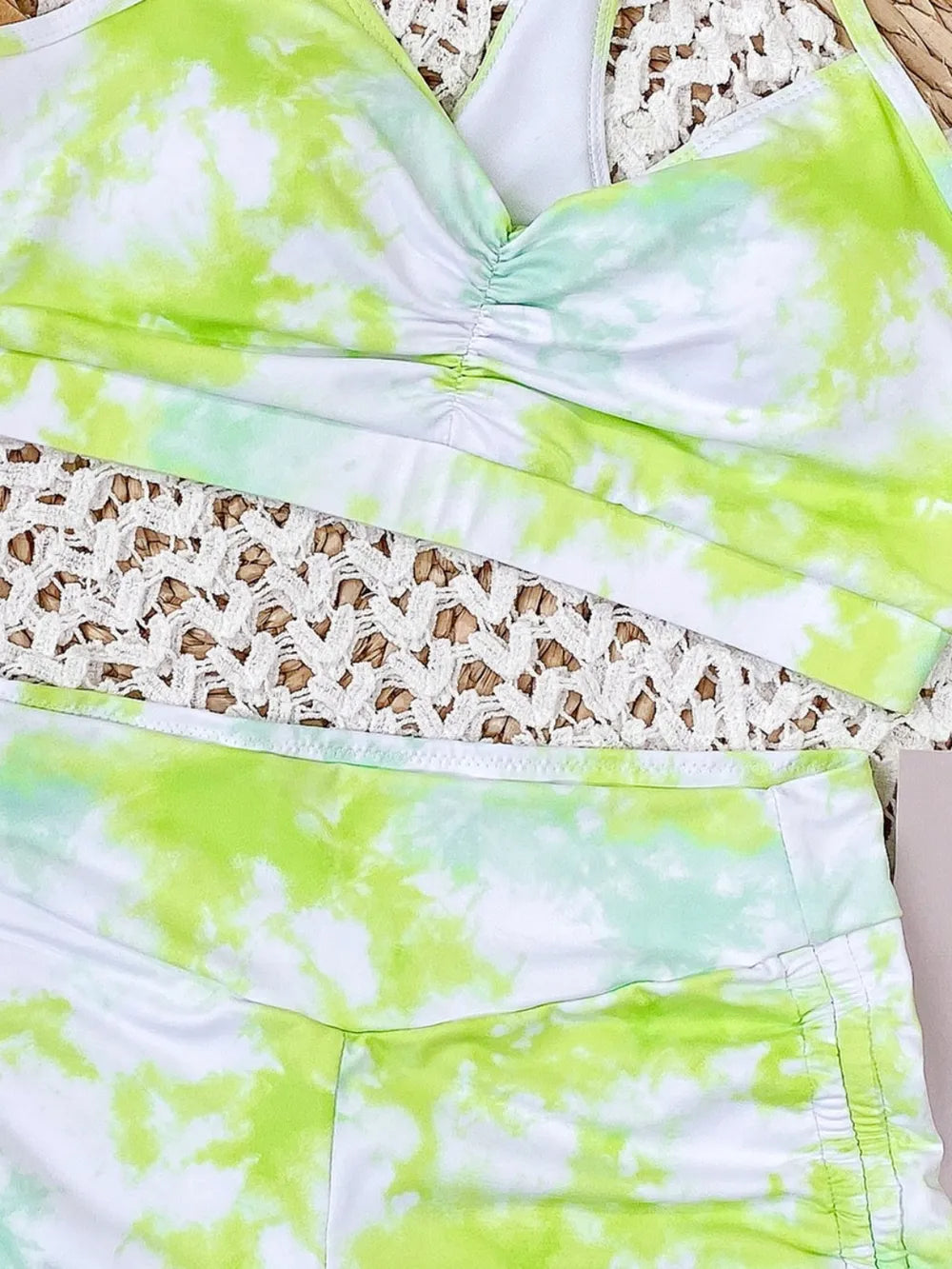 Women’s Tie-Dye Swim Set – Spaghetti Strap Top and Drawstring Shorts - Dye My World