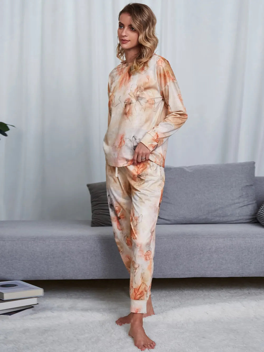Shiny Tie-Dye Pajamas Set for Women – Stylish Top and Pants Combo - Dye My World