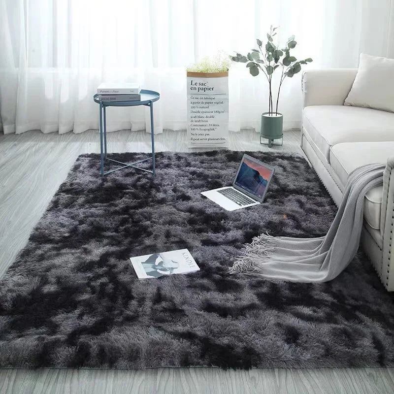 Tie-Dye Plush Area Rug – Soft Anti-Slip Carpet Available in Multiple Colors - Dye My World