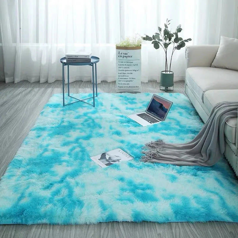 Tie-Dye Plush Area Rug – Soft Anti-Slip Carpet Available in Multiple Colors - Dye My World
