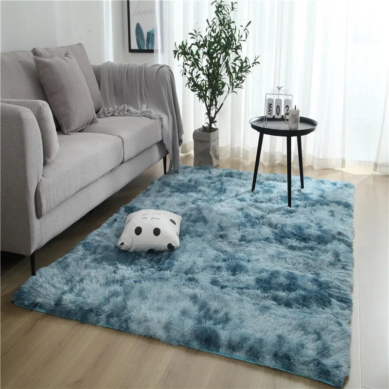 Tie-Dye Plush Area Rug – Soft Anti-Slip Carpet Available in Multiple Colors - Dye My World