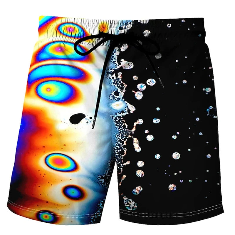 Men’s 3D Print Board Shorts in Rainbow Design - Dye My World