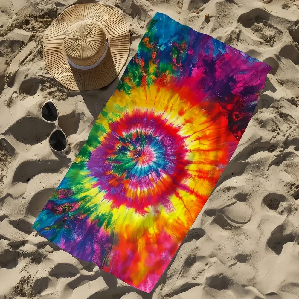 T-tie d-dye Beach Towel Quick Dry Soft Pool Towels Gift for Travel Gym Shower Camping Sports - Tie Dye Beach Towel