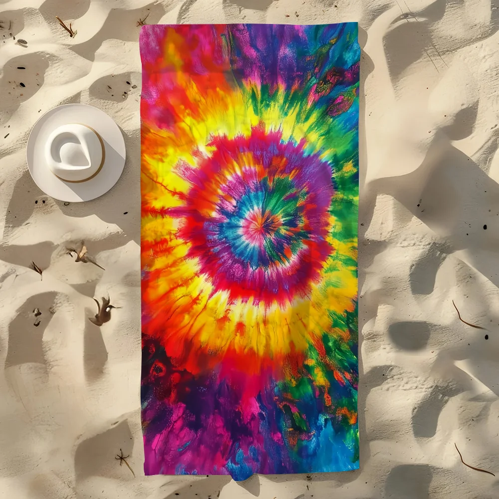 T-tie d-dye Beach Towel Quick Dry Soft Pool Towels Gift for Travel Gym Shower Camping Sports - Tie Dye Beach Towel