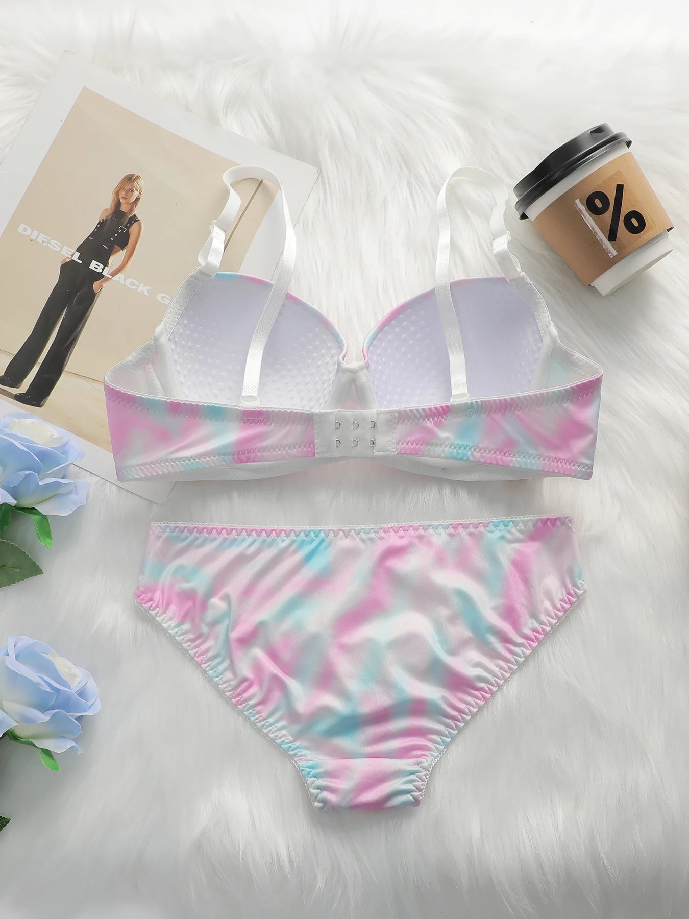 Women’s Tie Dye Lingerie Set – Push Up Bra and Comfortable Underwear - Dye My World