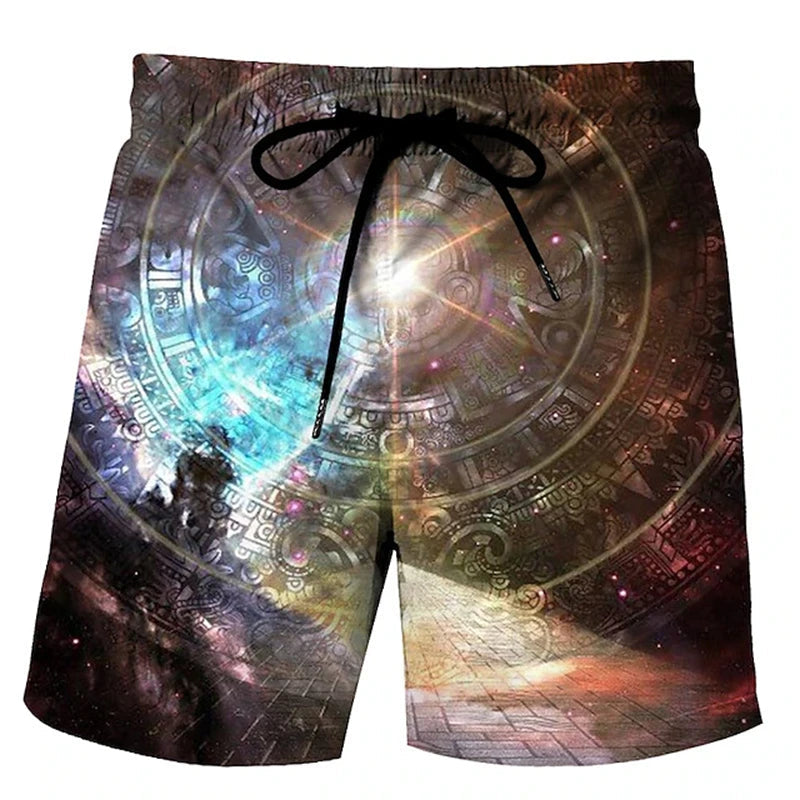 Men’s 3D Print Board Shorts in Rainbow Design - Dye My World