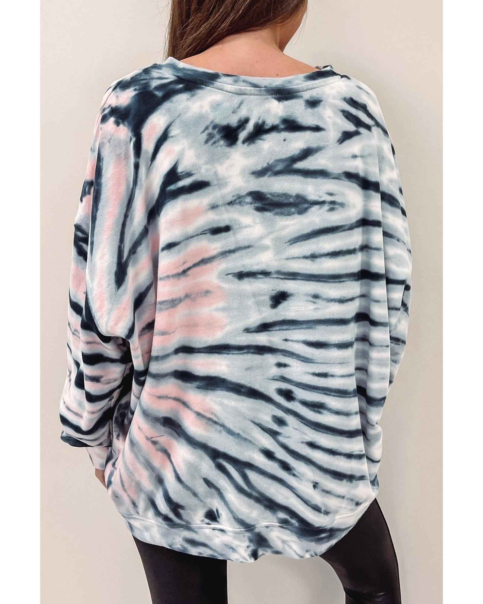 Sky Blue Tie-Dye Sweatshirt – Women's Crewneck Pullover, Size M