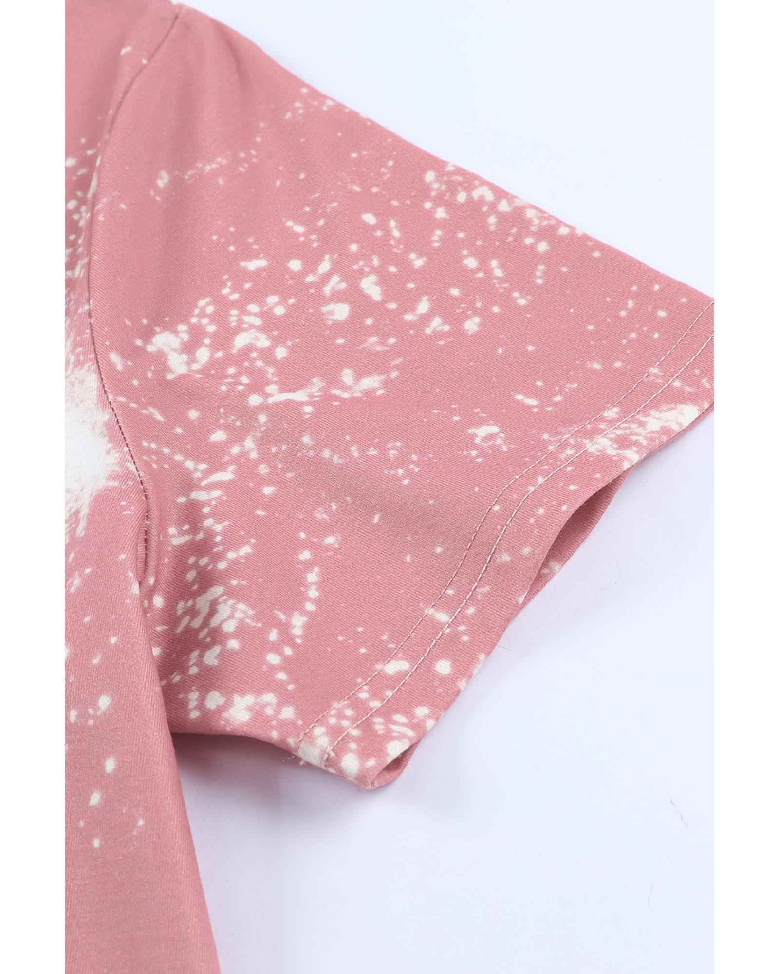 Blush Burst Tie-Dye T-Shirt for Women - Fitted Style, Size S