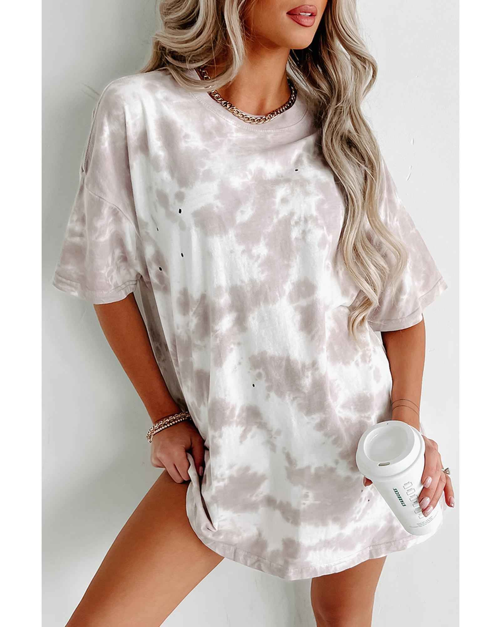 LumaWear Chill Tie-Dye Tee for Women – Casual Shirt in Size L