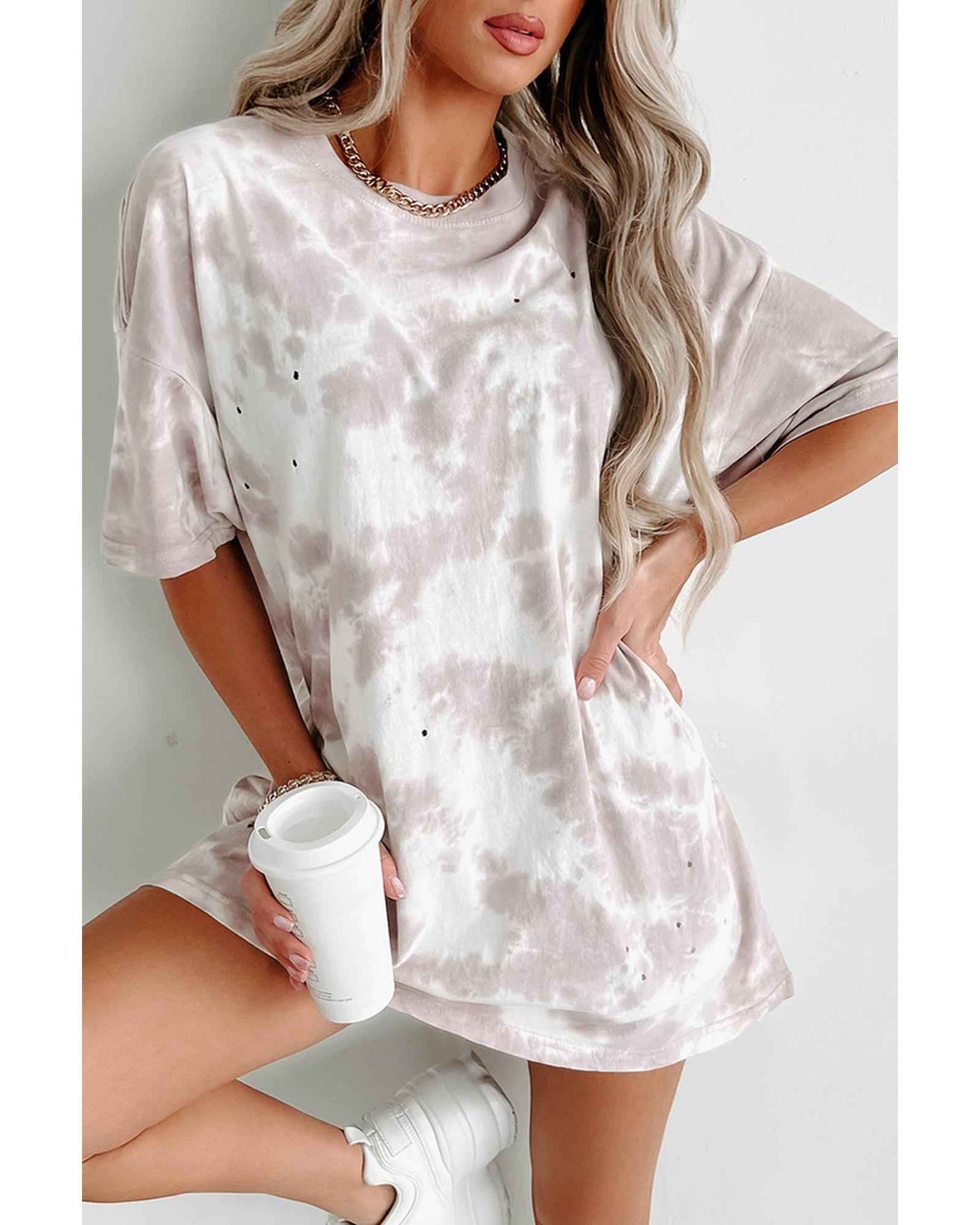 LumaWear Chill Tie-Dye Tee for Women – Casual Shirt in Size L