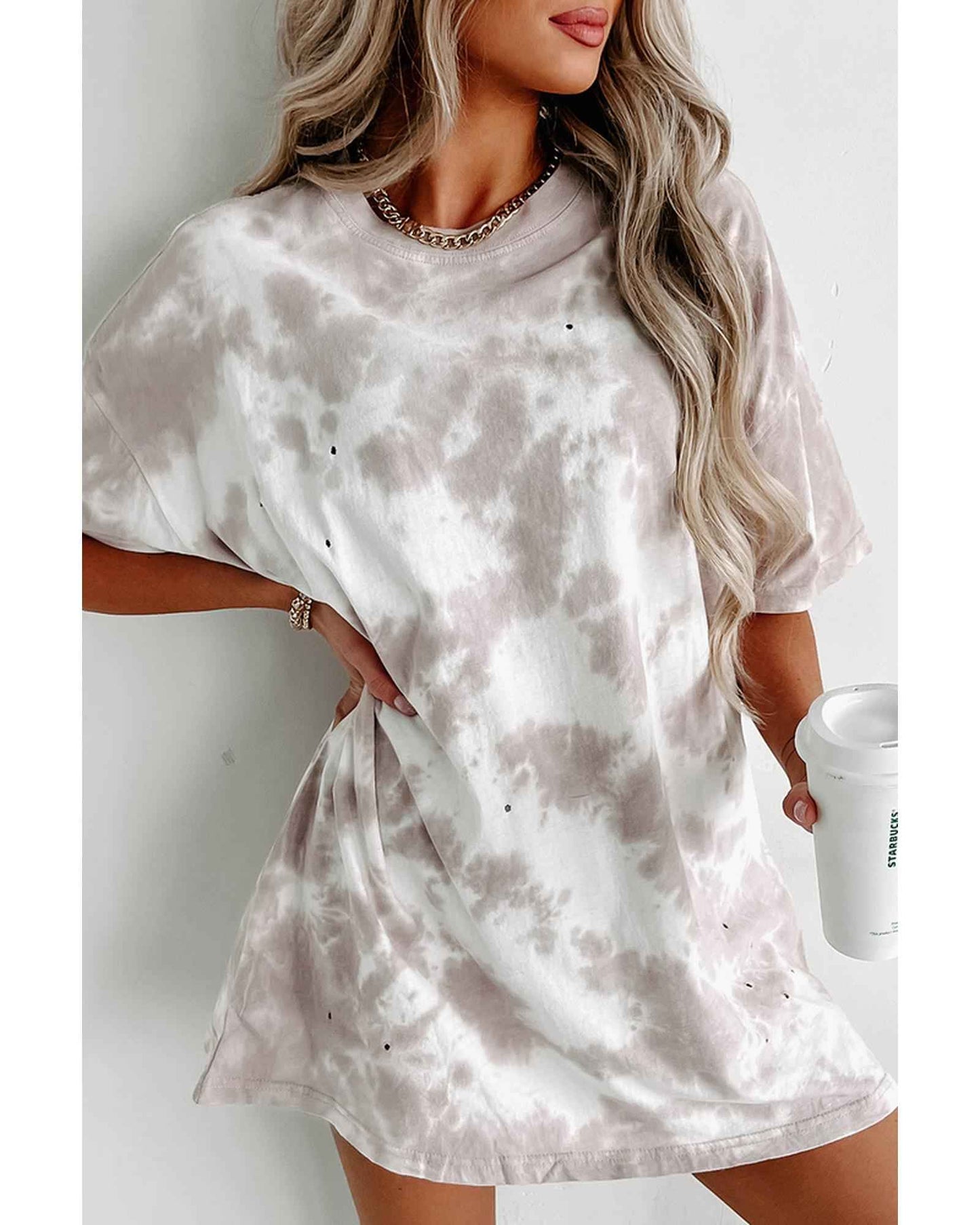 LumaWear Chill Tie-Dye Tee for Women – Casual Shirt in Size L