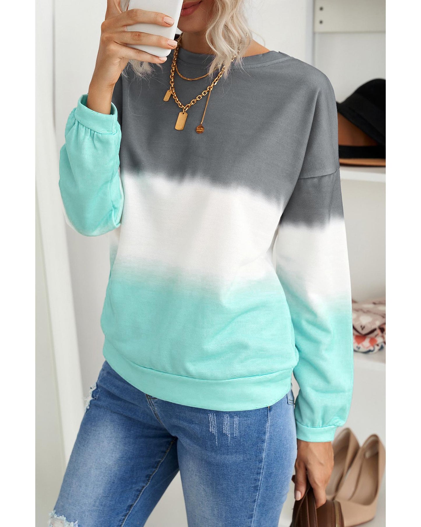 Dye My World Women's Color Block Tie-Dye Sweatshirt – Medium - Dye My World
