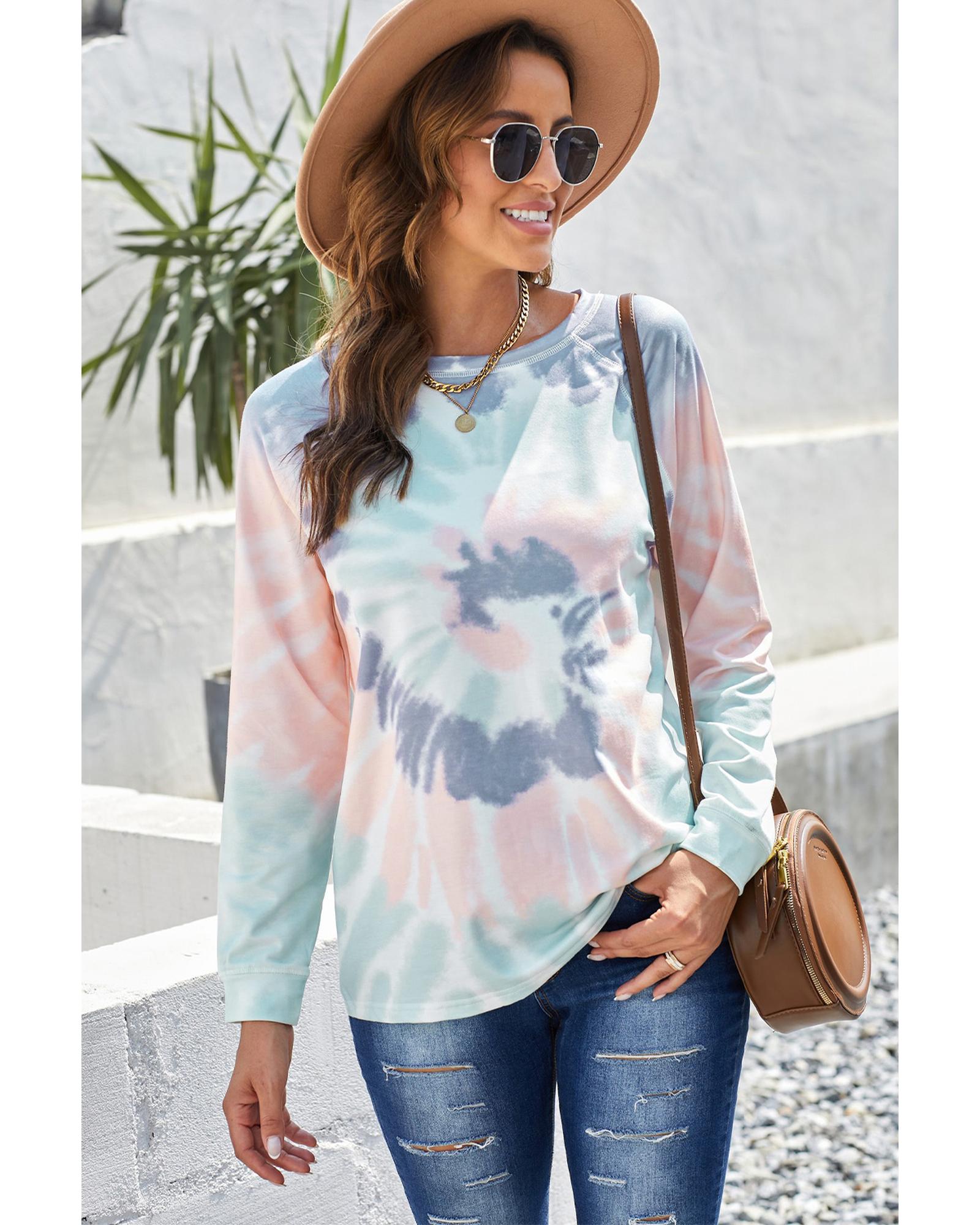 Dye My World Women's Multicolor Ombre Tie-Dye Sweatshirt for Women – Large - Dye My World