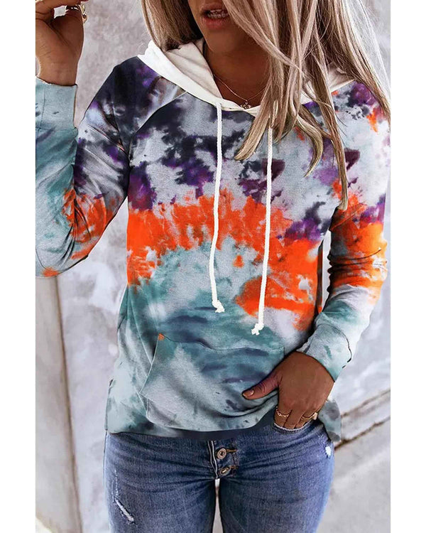 Colorburst Tie-Dye Hoodie with Front Pocket - Size S - Trendy and Comfortable