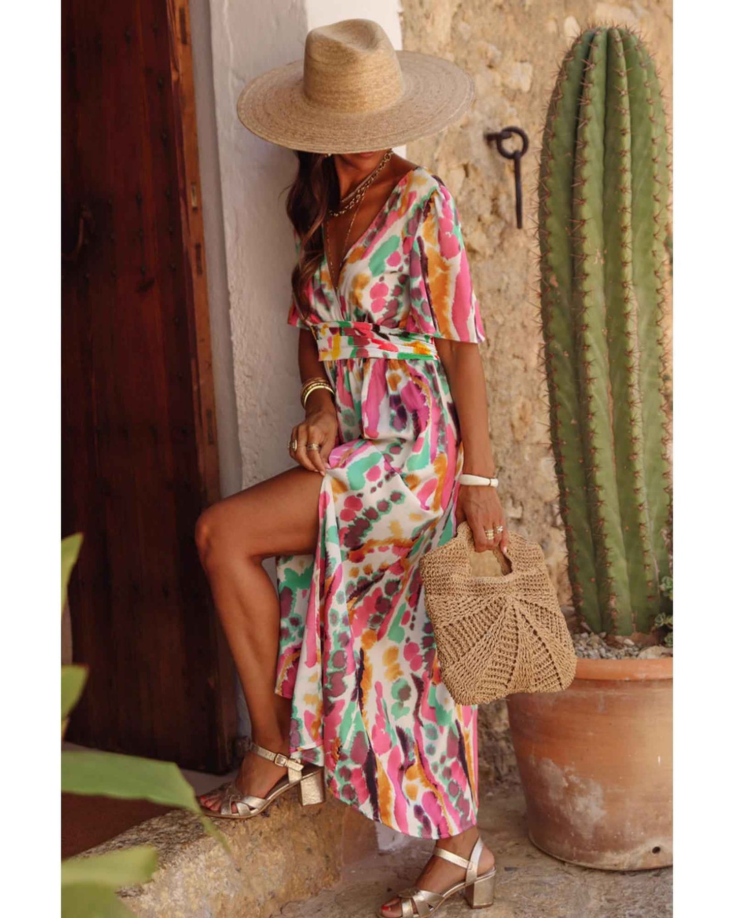 Sunset Dreams Pink Tie-Dye Maxi Dress for Women - Size S, Perfect Pink Tie-Dye Maxi Dress for Summer