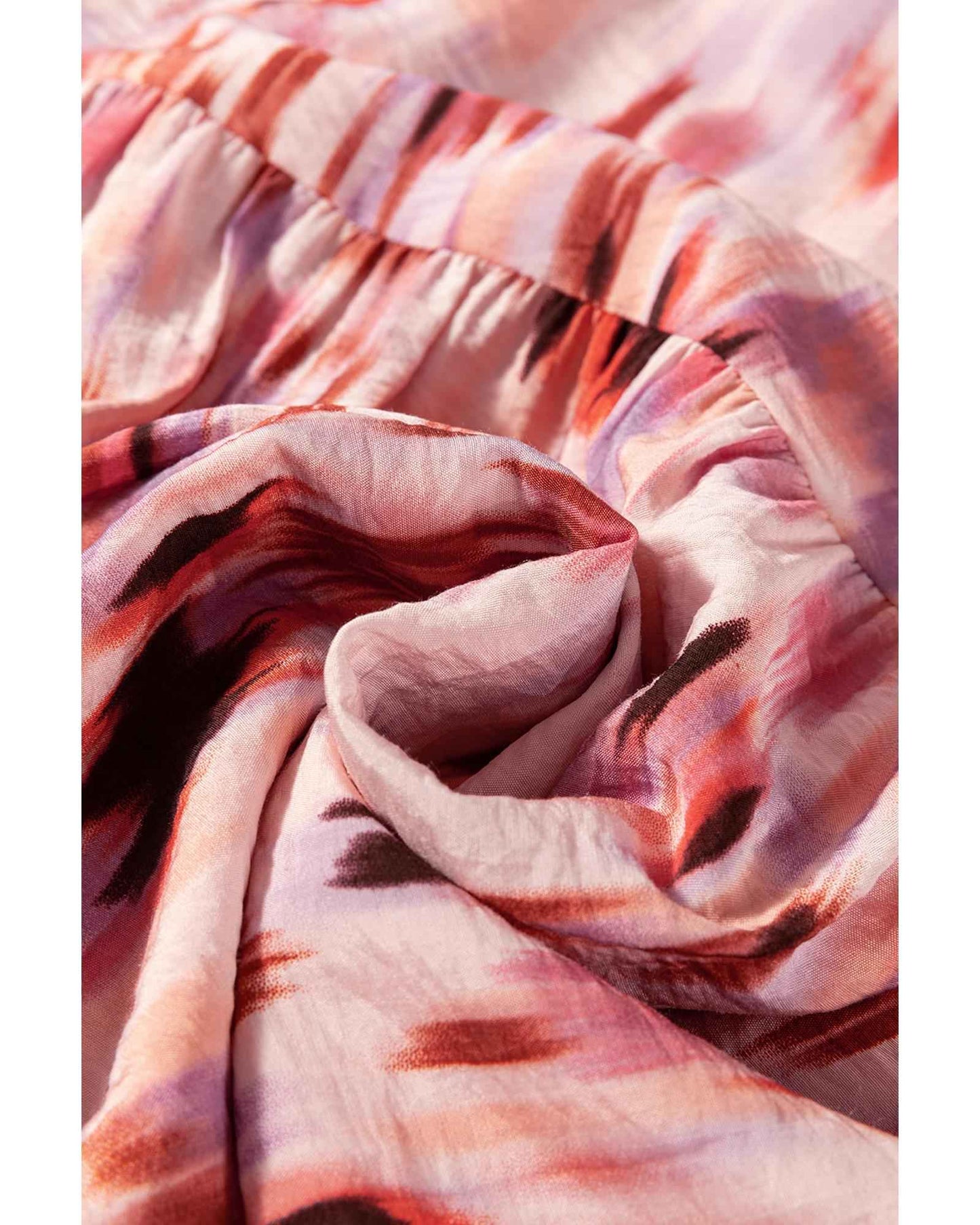 Pink Tie-Dye Maxi Skirt – Women's XL Watercolor Tiered Design