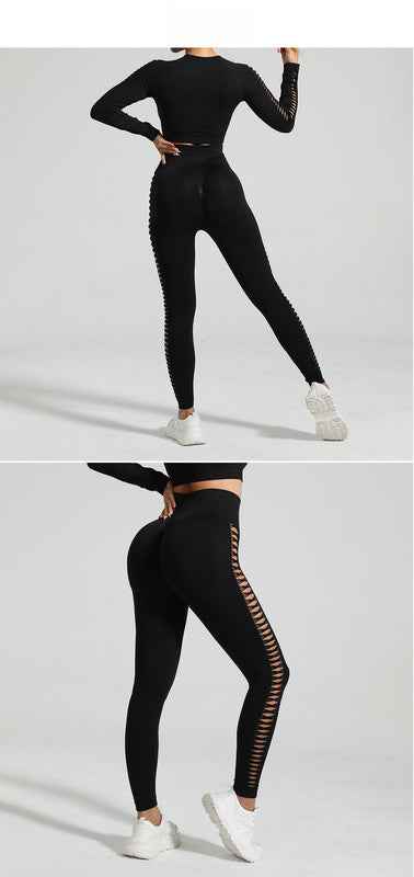 Black Tie-Dye Activewear Set – Seamless Power Set in Size L