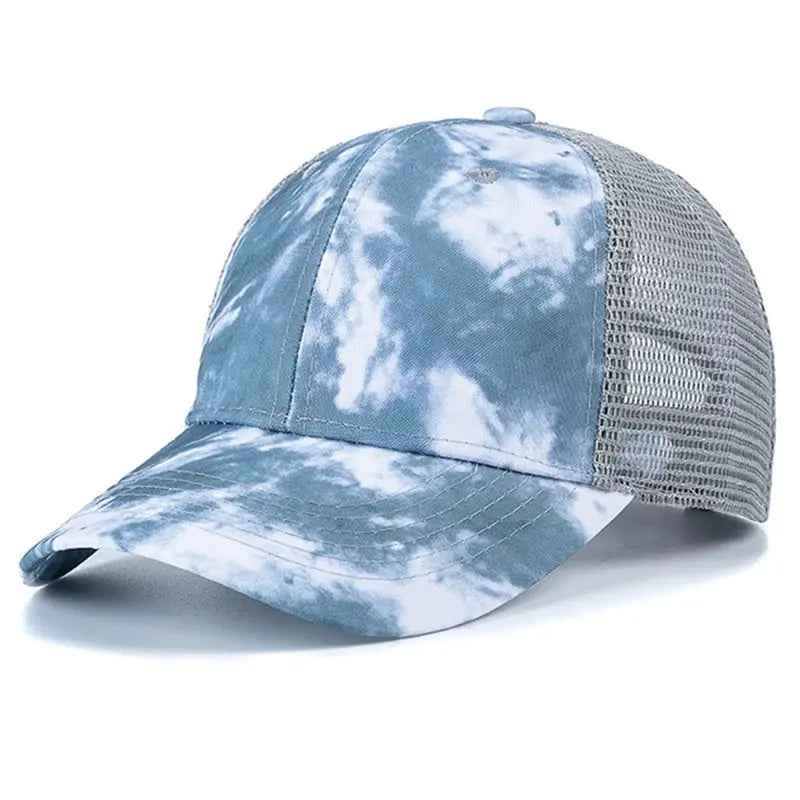 Women's Tie-Dye Baseball Cap - Adjustable Multicolor Hat for Trendy Streetwear Styles