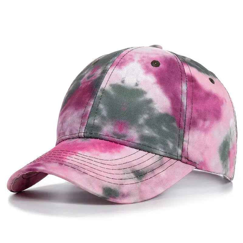 Women's Tie-Dye Baseball Cap - Adjustable Multicolor Hat for Trendy Streetwear Styles