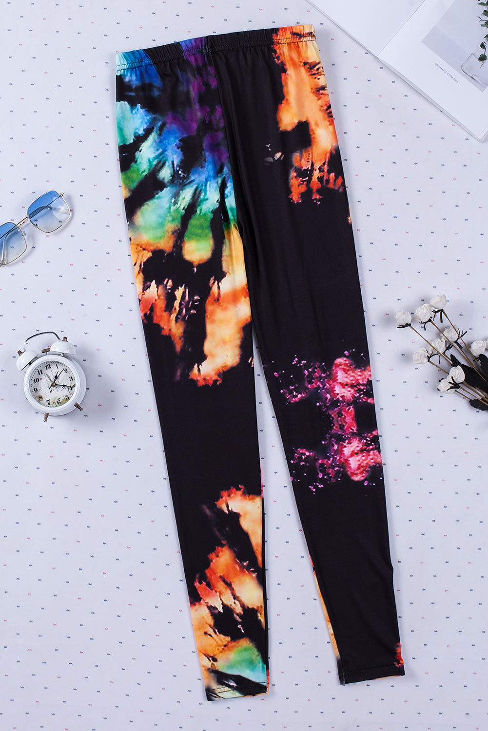 Multicolor Tie-Dye Fitness Leggings – Women's Activewear with Hollow Out Design - Dye My World