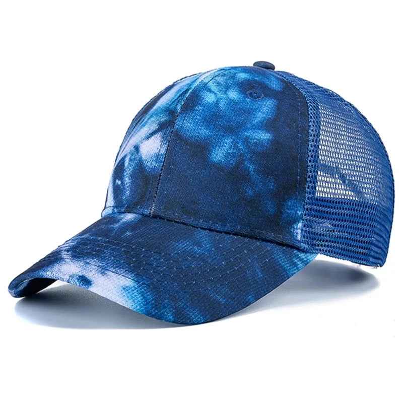 Women's Tie-Dye Baseball Cap - Adjustable Multicolor Hat for Trendy Streetwear Styles